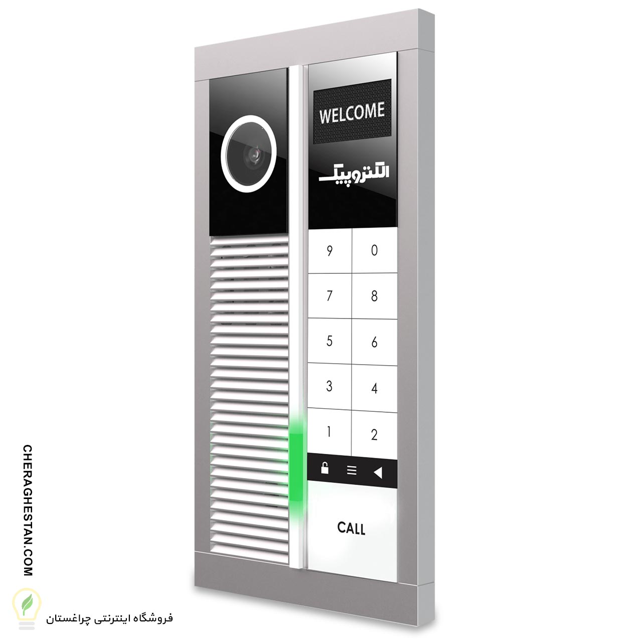 پنل تصویری کدینگ رندا الکتروپیک – نمای نزدیک از طراحی مینیمال و صفحه لمسی