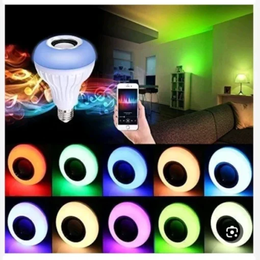 لامپ هوشمند و اسپیکر بلوتوثی مدل led music blub کد HB-61 13 لامپ هوشمند و اسپیکر بلوتوثی مدل led music blub کد HB-61