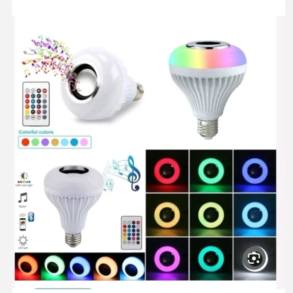 لامپ هوشمند و اسپیکر بلوتوثی مدل led music blub کد HB-61